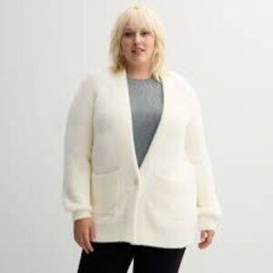 Nine West XXL Soft Cream Cardigan Sweater. Excellent Condition